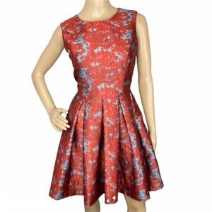 astr red lace dress Tamia Floral Lace Bustier Midi Dress